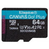 Kingston 64GB microSDXC Canvas Go! Plus Class 10 170R A2 U3 V30 Card adapter nélkül SDCG3/64GBSP