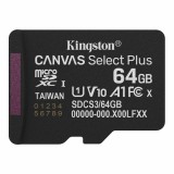 Kingston 64GB microSDXC Canvas Select Plus Gen3 Class 10 UHS-1 A1 V10 adapter nélkül SDCS3/64GBSP