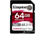 Kingston 64GB SD Canvas React Plus (SDXC Class 10 UHS-II U3) (SDR2/64GB) memóriakártya