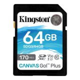 Kingston 64GB SDXC Canvas Go! Plus Class 10 170R C10 UHS-I U3 V30  SDG3/64GB