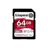 Kingston 64GB SDXC Class10 UHS-II U3 V90 Canvas React Plus  SDR2/64GB