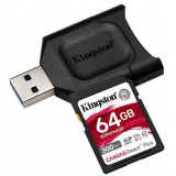Kingston 64GB SDXC SDR2 Class 10 UHS-II U3 Canvas React Plus Kit + MLP SD Reader  MLPR2/64GB