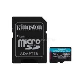 Kingston Canvas Go! Plus MicroSDXC memóriakártya 256GB, Class10, UHS-I U3 + adapter (SDCG3/256GB)