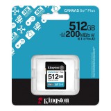 KINGSTON CANVAS GO PLUS SDXC 512GB CL10 UHS-I U3 V30 (200 MB/s olvasási sebesség)