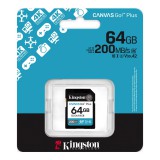 KINGSTON CANVAS GO PLUS SDXC 64GB CL10 UHS-I U3 V30 (200 MB/s olvasási sebesség)