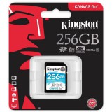 KINGSTON CANVAS GO SDXC 256GB CL10 UHS-I U3 V30 (90 MB/s olvasási sebesség)