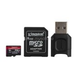 Kingston Canvas React Plus MicroSDXC memóriakártya 256GB, Class10, UHS-II U3 + Olvasó + adapter (MLPMR2/256GB)