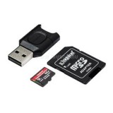 Kingston Canvas React Plus MicroSDXC memóriakártya 64GB + Adapter + MLPM kártyaolvasó (MLPMR264GB)