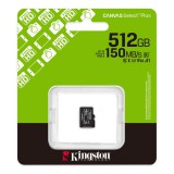 Kingston Canvas Select Plus micro SDXC 512GB Class 10 UHS-I U3 V30 A1 (150 MB/s olvasási sebesség)