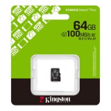 Kingston Canvas Select Plus micro SDXC 64GB Class 10 UHS-I U1 V10 A1 (100 MB/s olvasási sebesség)