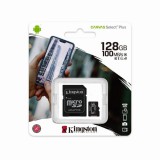 KINGSTON CANVAS SELECT PLUS MICRO SDXC + ADAPTER 128GB CL10 UHS-I U1 V10 A1 (100 MB/s olvasási sebesség)