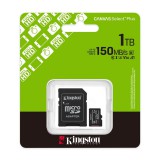 Kingston Canvas Select Plus micro SDXC + adapter 1TB Class 10 UHS-I U3 V30 A1 (150 MB/s olvasási sebesség)