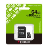 Kingston Canvas Select Plus micro SDXC + adapter 64GB Class 10 UHS-I U1 V10 A1 (100 MB/s olvasási sebesség)
