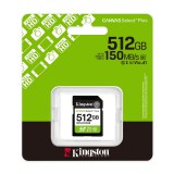 Kingston Canvas Select Plus SDXC 512GB Cl10 UHS-I U3 V30 (150 MB/s olvasási sebesség)