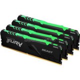 Kingston DIMM memória 4X8GB DDR4 3200MHz CL16 FURY Beast RGB (KF432C16BBAK4/32)
