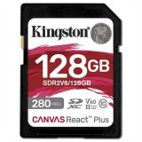 Kingston memóriakártya 128GB (SDXC, Canvas React Plus, Class 10, UHS-II, U3, V60)