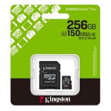 Kingston memóriakártya 256gb (microsdxc canvas select plus gen3 - class 10, uhs-1, u1, v10, a1) - sd adapter