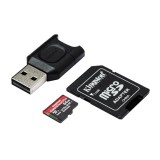 KINGSTON Memóriakártya MicroSDXC 64GB Canvas React Plus SDCR2 + Adapter + MLPM kártyaolvasó (MLPMR2/64GB) - Memóriakártya