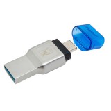 Kingston MobileLite Duo 3C, USB 3.1+Type-C microSDHC/SDXC ezüst kártyaolvasó