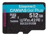 Kingston SDCG3/512GBSP Canvas Go Plus microSDXC 512GB Class 10 UHS-I U3 memóriakártya