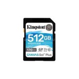 Kingston SDXC memória kártya 512GB Class 10 UHS-I U3 (170/90) Canvas Go! Plus (SDG3/512GB)