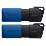 Kingston Technology DataTraveler Exodia M 64 GB USB A 3.2 Gen 1 (3.1 Gen 1) Fekete, Kék pendrive