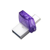 Kingston Technology DataTraveler microDuo 3C 256 GB USB Type-A / USB Type-C 3.2 Gen 1 (3.1 Gen 1) Rozsdamentes acél, Lila