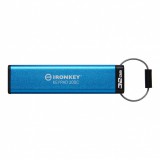 Kingston Technology IronKey Keypad 200 32 GB USB C-típus 3.2 Gen 1 (3.1 Gen 1) Kék USB flash meghajtó