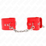 KINK WRIST RESTRAINT Kink – állítható piros csuklóbilincs lakattal