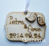 Kísérőcédula fából többféle díszítéssel