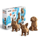 Kiskutya trió 3D festhető karton puzzle (Cartonic)