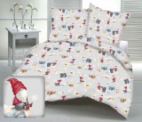 Kislány - ajándékcsomag mintás 3 részes karácsonyi ágynemű huzat szett világosszürke alapon - 140x200 cm