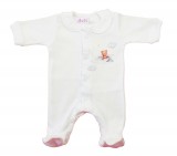 Kislány rugdalózó – Maci mintával, elöl patentos