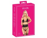 Kissable - derékpántos melltartó szett (fekete)