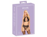 Kissable - nyakpántos, csipke melltartó szett (fekete)