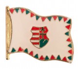 Kitűző farkasfogas zászló, Kossuth címerrel 14mm