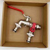 Kiváló minőségű rozsdamentes acélból készült, kettős kivezetésű kerti csap