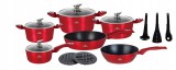 KlönBerg alumínium edénykészlet, 15 db-os Burgundy