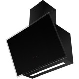 Kluge fali döntött üveg fekete páraelszívó, 60cm, átlátszó kerettel