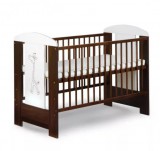 Klups Szafari/Zsiráf kiságy 60x120 - fehér & dió