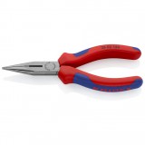 KNIPEX 25 02 140 SBFél-kerek csőrű fogó vágóéllel (Rádiófogó) feketére foszfátozott 140 mm