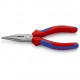 KNIPEX 25 02 160 SB Fél-kerek csőrű fogó vágóéllel (Rádiófogó) feketére foszfátozott 160 mm