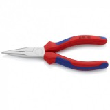 KNIPEX 25 05 160 SB Fél-kerek csőrű fogó vágóéllel (Rádiófogó) krómozott 160 mm
