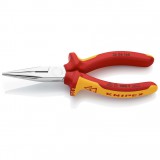 KNIPEX 25 06 160 SB Fél-kerek csőrű fogó vágóéllel (Rádiófogó) krómozott VDE 160 mm