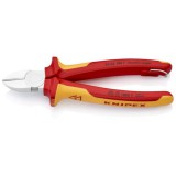 KNIPEX 70 06 180 T BK Oldalcsípőfogók rögzítőszemmel krómozott VDE 180 mm