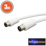 KOAX kábel dugó - aljzat 3,0 m