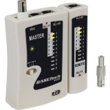 Koax kábel teszter, UTP, LAN hálózati kábel teszter, RJ11/RJ45, BNC csatlakozókhoz, kábelekhez Basetech BT-200 (BT-200)