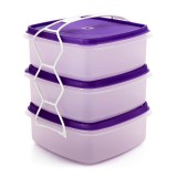 Kocka alakú 3-as ételhordó többféle változatban