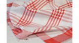 Kockás csíkos  piros konyharuha 50x70cm