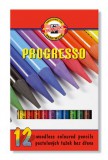 Koh-I-Noor Progresso 8756/12 henger alakú famentes 12 különböző színű színes ceruza készlet (12 db)